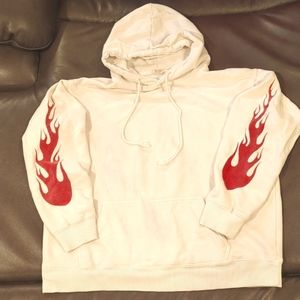 John Galt Brandy Melvile White Flame Sleeve Hoodie